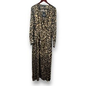 OHS Clothing Leopard‎ Print Maxi Dress Tan Black Plus Size 2XL NWT